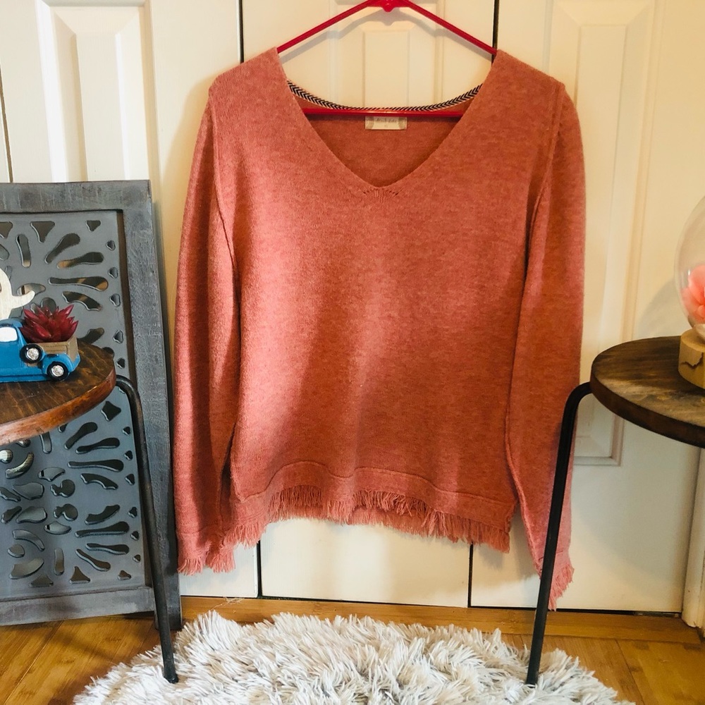 Peach pink wool sweater
